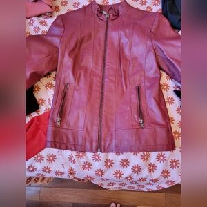 Women's Red Leather Jacket